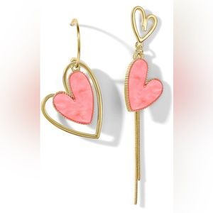 PopTopping Asymmetrical Heart Earrings For Dangle Women Valentine's Day